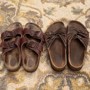 Birkenstock Dark Brown Leather Sandals